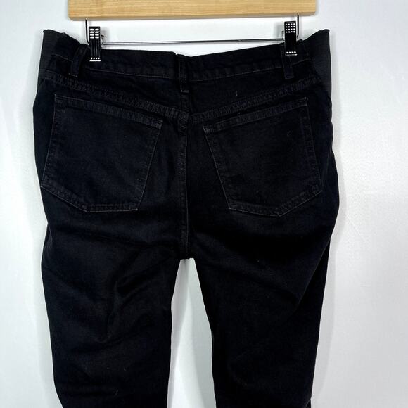 ASOS Design Maternity US 6 Black Relaxed Mom Jeans Elasticated Side Waistband - Picture 8 of 13